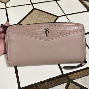 Simply Vera Vera Wang Zip Around Wallet | Dusty Rose Pink | Faux Leather